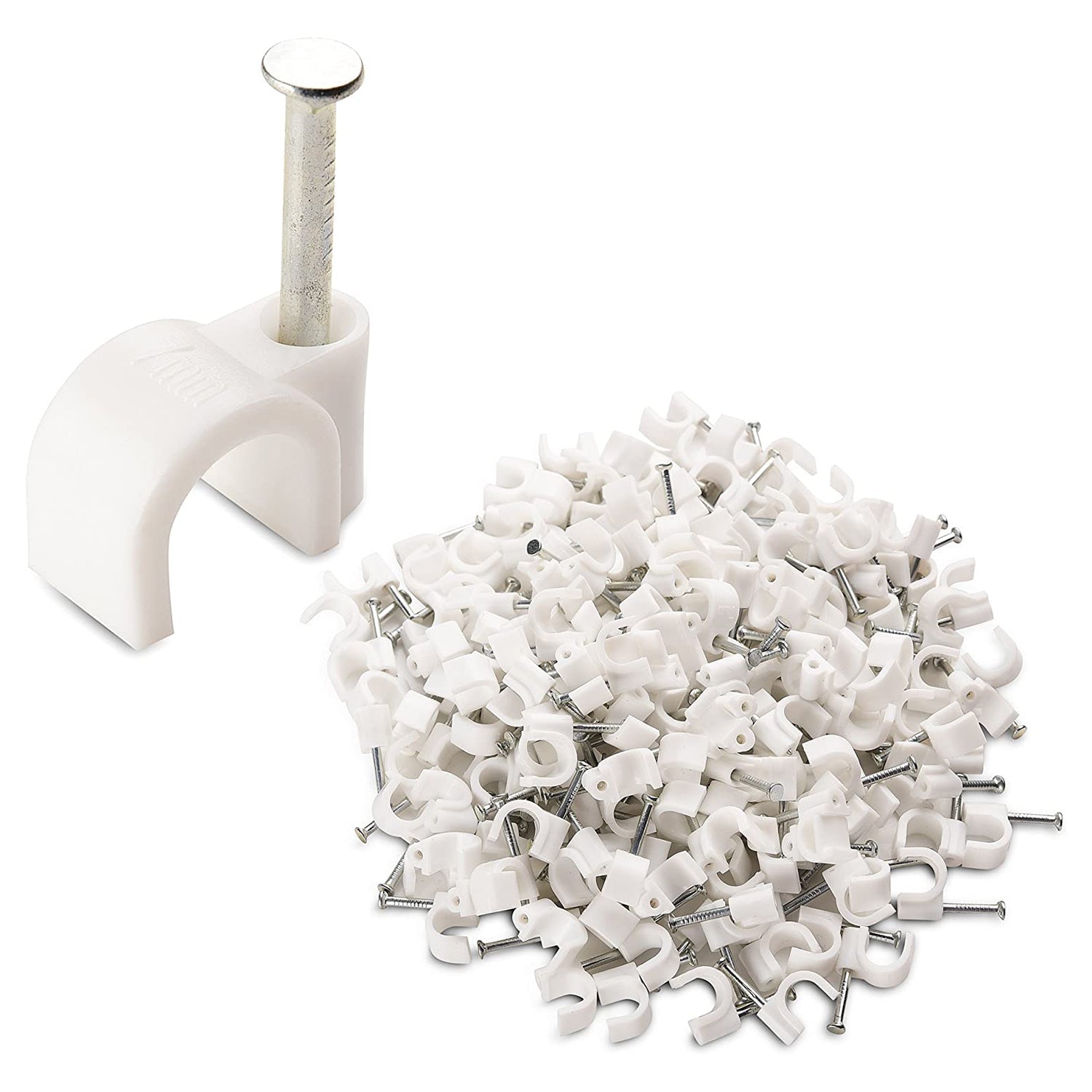 9020 100 Pc 6 MM Cable Clip used in all kinds of wires to make them stuck and holded in walls etc. 9020 100 Pc 6 MM Cable Clip used in all kinds of wires to make them stuck and holded in walls etc.